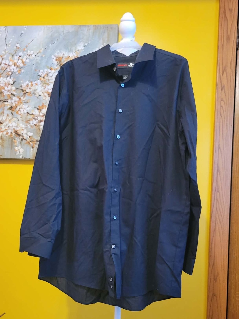 jf j.ferrar Men's Black Dress Shirt